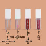 Buy Cuffs N Lashes Combo Pack of Set of 4 Lip Gloss ( Rumour-03, Just Like Magic-07, BB-04, Crystal Clear-08 ) - Purplle
