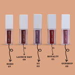 Buy Cuffs N Lashes Combo Pack of Set of 5 Matte Liquid Lipstick ( Royality 01, YT 03, Gup Shup 05, SOHO 07, Launch Day 09 ) - Purplle