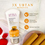Buy Lotus Herbals Radiance Boost Ubtan Face Scrub| Turmeric, Sandalwood and Rose Water | Glowing Skin |Reducing Dark Spots | Paraben free, Mineral Oil Free | 100gm - Purplle