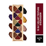 Buy Half N Half 15 in 1 Velvet Texture Eyeshadow Matte Palette, Flawless Shades, Easy to Blend, , Waterproof Durable Highly Pigmented Eye Makeup Set Gift for Women, Multicolour - 02 (12gm) - Purplle