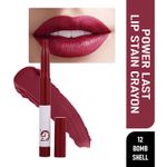 Buy Matt look Power Last Lip Stain Crayon Lipstick, Rich Colour, Non Transfer, Mask Proof & Luxurious Creamy Matte, Bomb Shell (1.3g) - Purplle