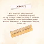 Buy Frescia Neem Wood Wide Tooth Hair Comb - Rectangular design - Purplle