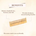 Buy Frescia Neem Wood Wide Tooth Hair Comb - Rectangular design - Purplle