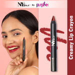 Buy NY Bae Mets Matte Lip Crayon | Satin Texture | Maroon | Enriched with Vitamin E - Major League Attraction 2 (2.8 g) - Purplle