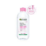 Buy Garnier Micellar Cleansing Water - Gentle Cleanser & Make Up Remover For Everyday Use - Suitable For Sensitive Skin, Dermatologically Tested, Vegan, For Men & Women, Remove 100% Dirt, Pollution, 400ml - Purplle