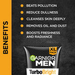 Buy Garnier Men Turbo Bright Double Action Face Wash Deep Cleansing Anti Pollution Face Wash 150 gm - Purplle