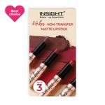 Buy Insight Cosmetics 24 Hrs Non Transfer Matte Lipstick - Pack Of 3 - Purplle