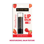 Buy Good Vibes Strawberry Hydrating Lip Balm with SPF 15 | For Dry & Chapped lips | Hydrates Lips in One Use | Vegan, No Parabens, No Sulphates, No Mineral Oil, No Animal Testing, No Silicones (4.2 g) - Purplle