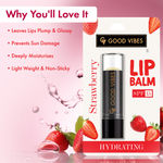 Buy Good Vibes Strawberry Hydrating Lip Balm with SPF 15 | For Dry & Chapped lips | Hydrates Lips in One Use | Vegan, No Parabens, No Sulphates, No Mineral Oil, No Animal Testing, No Silicones (4.2 g) - Purplle