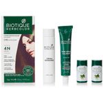 Buy Biotique Bio Herbcolor 4N Brown (50 g + 110 ml) - Purplle