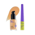 Buy Blue Heaven Flawless Duo - Foundation & Eyeliner -Honey | Skin Tint Foundation, Honey | Eyeliner, Black, Pack of 2 - Purplle