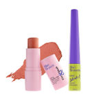 Buy Blue Heaven Must Have Eye & Lip Combo - Muted Peach | Lip Plumper, Muted Peach | Eyeliner, Black, Pack of 2 - Purplle