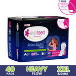 Buy everteen XXL Relax Nights Ultra Thin 40 Sanitary Pads with Neem and Safflower, Menstrual Cramps Roll-On Inside Pack - 1 Pack (40 Pads, 320mm) - Purplle
