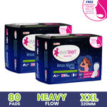 Buy everteen XXL Relax Nights Ultra Thin 40 Sanitary Pads with Neem and Safflower, Menstrual Cramps Roll-On Inside Pack - 2 Packs (40 Pads Each, 320mm) - Purplle