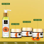 Buy Good Vibes Brightening Papaya Combo (Facewash, Face cream, Scrub, Mask) - Purplle