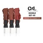 Buy Cuffs N Lashes Doodle Lips Set of 3 Lipsticks I Scribble Chic, Hatched Orchid, Doodle Berry I Set 2 (6 gm) - Purplle