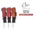 Buy Cuffs N Lashes Doodle Lips Set of 3 Lipsticks I Whimsy Whirl, Nude Scribble, Parchment Pout I Set 4 (6 gm) - Purplle