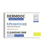 Buy DermDoc by Purplle 0.5% Salicylic Acid Cleansing Bar (75g) | gentle deep cleansing bar | oil control, acne prone skin | salicylic acid for back & body acne - Purplle