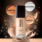 Buy FACES CANADA Flawless Matte Foundation - Rose Ivory 011, 30 ml | 3-in-1 Foundation + Moisturizer + Concealer | 12 HR Hydration + SPF 18 | Full HD Matte Coverage | Lightweight | Anti Ageing - Purplle