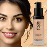 Buy FACES CANADA Flawless Matte Foundation - Caramel Natural 023, 30 ml | 3-in-1 Foundation + Moisturizer + Concealer | 12 HR Hydration + SPF 18 | Full HD Matte Coverage | Lightweight | Anti Ageing - Purplle