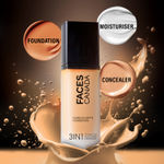 Buy FACES CANADA Flawless Matte Foundation - Golden Beige 032, 30 ml | 3-in-1 Foundation + Moisturizer + Concealer | 12 HR Hydration + SPF 18 | Full HD Matte Coverage | Lightweight | Anti Ageing - Purplle