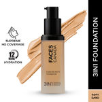 Buy FACES CANADA Flawless Matte Foundation - Soft Sand 041, 30 ml | 3-in-1 Foundation + Moisturizer + Concealer | 12 HR Hydration + SPF 18 | Full HD Matte Coverage | Lightweight | Anti Ageing - Purplle