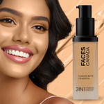Buy FACES CANADA Flawless Matte Foundation - Soft Sand 041, 30 ml | 3-in-1 Foundation + Moisturizer + Concealer | 12 HR Hydration + SPF 18 | Full HD Matte Coverage | Lightweight | Anti Ageing - Purplle