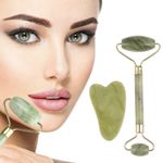 Buy M.N. FLFWLASS Pack of Facial Roller/Massager and Under Eye Stone(Gua Sha) - Purplle