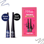 Buy NY Bae Truly Matte Liquid Eyeliner | Twin Pack | Brave Blue and Bold Black Eyeliners | Waterproof | Long Lasting | (4.5 ml each) - Purplle