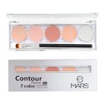 Buy MARS 5 Colour Contour and Concealer Kit with Brush | Creamy Matte Finish & Up to 24-Hours Waterproof Formula | Easy to Blend (8 gm) (Shade-2) - Purplle