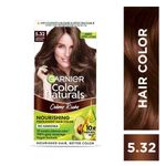 Buy Garnier Color Naturals Creme hair color, Shade 5.32 Caramel Brown (70 ml + 60 g) - Purplle