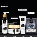 Buy Good Vibes Deep Cleansing Activated Charcoal Combo (Facewash, Scrub, Sheet mask, Peel off mask) Combo of 4 - Purplle