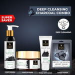Buy Good Vibes Deep Cleansing Activated Charcoal Combo (Facewash, Scrub, Sheet mask, Peel off mask) - Purplle