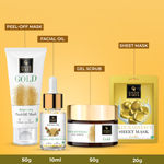 Buy Good Vibes Glow Gold Combo (Peel off mask, Scrub, Facial oil, Scrub) Combo of 4 - Purplle