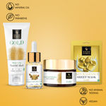 Buy Good Vibes Glow Gold Combo (Peel off mask, Scrub, Facial oil, Scrub) Combo of 4 - Purplle