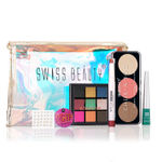 Buy Swiss Beauty Funk It Up Look Kit|Matte Cat Lip Crayon 07| Ultimate Eyeshadow Pallete 08|Cheek -A-Boo Pallete 02| Pop Sty Eyeliner Green With Rainbow Pouch & Free Stickons & Badge 18.5 gm - Purplle