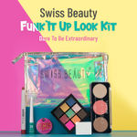 Buy Swiss Beauty Funk It Up Look Kit|Matte Cat Lip Crayon 07| Ultimate Eyeshadow Pallete 08|Cheek -A-Boo Pallete 02| Pop Sty Eyeliner Green With Rainbow Pouch & Free Stickons & Badge 18.5 gm - Purplle
