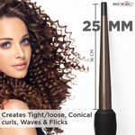 Buy Ikonic Conical Tong - CNT 25 | Black | Ceramic | Corded Electric | Hair Type - All | Heating Temperature - Up To 360 Degrees Celsius - Purplle