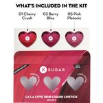 Buy SUGAR Cosmetics La La Love 18HR Liquid Lipstick Set | Transferproof, Waterproof & Matte Finish | Makeup Kit | Gift Set (Pack of 3) - Purplle