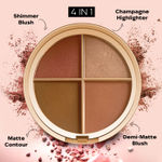 Buy FACES CANADA Second Skin 4 in 1 Face Palette, 14.5g | Blush + Contour + Highlighter | Lightweight & Highly Pigmented | Luxurious Velvet Finish | Silky Smooth Texture | Easy To Blend - Purplle