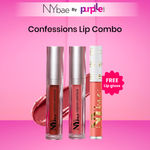 Buy NY Bae Confessions Lipstick | Free Lip Gloss| Moisturizing | Long Lasting | Brown & Nude Lipstick Shades Combo | Pack of 3 (11.8 ml) - Purplle
