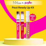 Buy NY Bae Pout Ready Lip Kit| Red & Pink Lipsticks |Free Lip Gloss | Pack of 3 (5.6 g) - Purplle