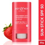 Buy Dot & Key Strawberry Dew Sunscreen Stick with SPF 50 PA+++ On-the-Go | Easy & Mess-Free Reapplication | Blocks UVA+UVB rays | No Chalky Residue, No White Cast | All Skin Type Sunscreen Stick for Men & Women | 20g - Purplle