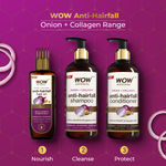 Buy WOW Skin Science Onion & Collagen Anti-Hairfall Shampoo | Reduces Hairfall | Strengthens Roots | Nourishes Scalp | Prevents Breakage | Enhances Hair Thickness and Shine| New & Improved Formulation- 1000 ml - Purplle