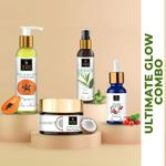 Buy Good Vibes Ultimate Glow Combo Kit (Papaya Face Wash (200ml), Rosehip Serum (10ml), Green Tea Toner (200ml), Coconut Cream (50g) - Purplle