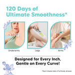 Buy LetsShave Evior 6 Body Razor Trial Kit for Sensitive Skin - Twin Three Blade Design Razor + Women Whipped shave cream Combo of 3 - Purplle