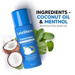Buy LetsShave Shave Foam Sensitive Skin Protection with Coconut Oil and Menthol, Paraben and Sulphate Free | Rust-Proof Aluminium Bottle - 200 gram Each, Pack of 2 (2-Count) - Purplle