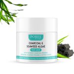 Buy PORES Be Pure Charcoal Clay Face Mask With Seaweed Algae For Deep Pore Cleansing, Blackhead Remover & Skin Detox -100 gm - Purplle