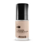 Buy The Derma Co. 2% Niacinamide High Coverage Foundation With 1% Hyaluronic Acid & SPF 40 PA+++ for 12 Hour Long Stay - 03 Natural - 30 ml - Purplle