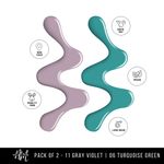 Buy NAILS & MORE: Enhance Your Style with Long Lasting in Gray Violet - Turquoise Green Pack of 2 - Purplle